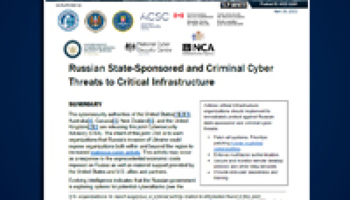 Cybersecurity Authorities in Five Countries Release Joint Advisory on Threats to Critical Infrastructure