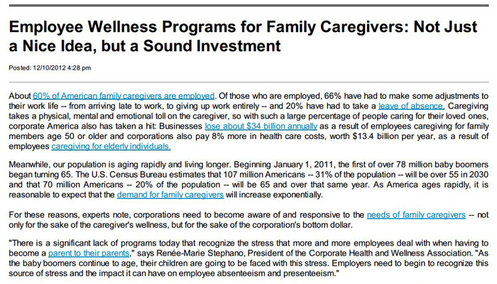 Huffington Post Wellness Piece Cites 2009 Policy Snapshot