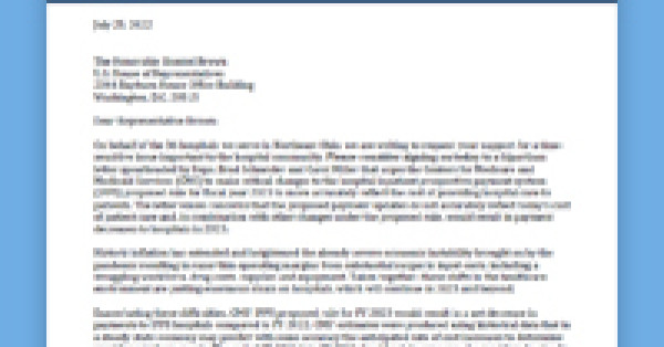 The Center Urges U.S. House Members to Sign on to IPPS Letter to CMS